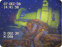 This is taken from a Videoray deployed from a supply vessel looking for a potential leak.